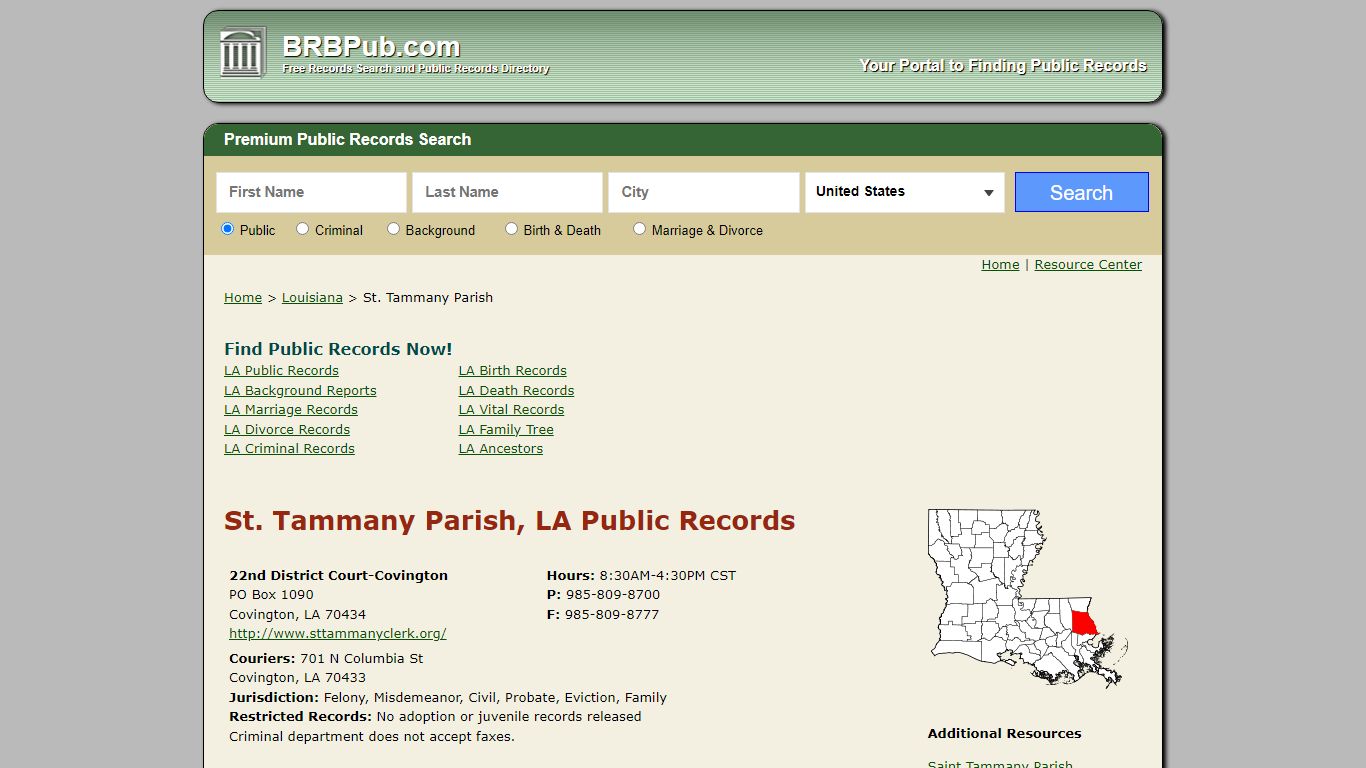 St. Tammany Parish Public Records | Search Louisiana ...