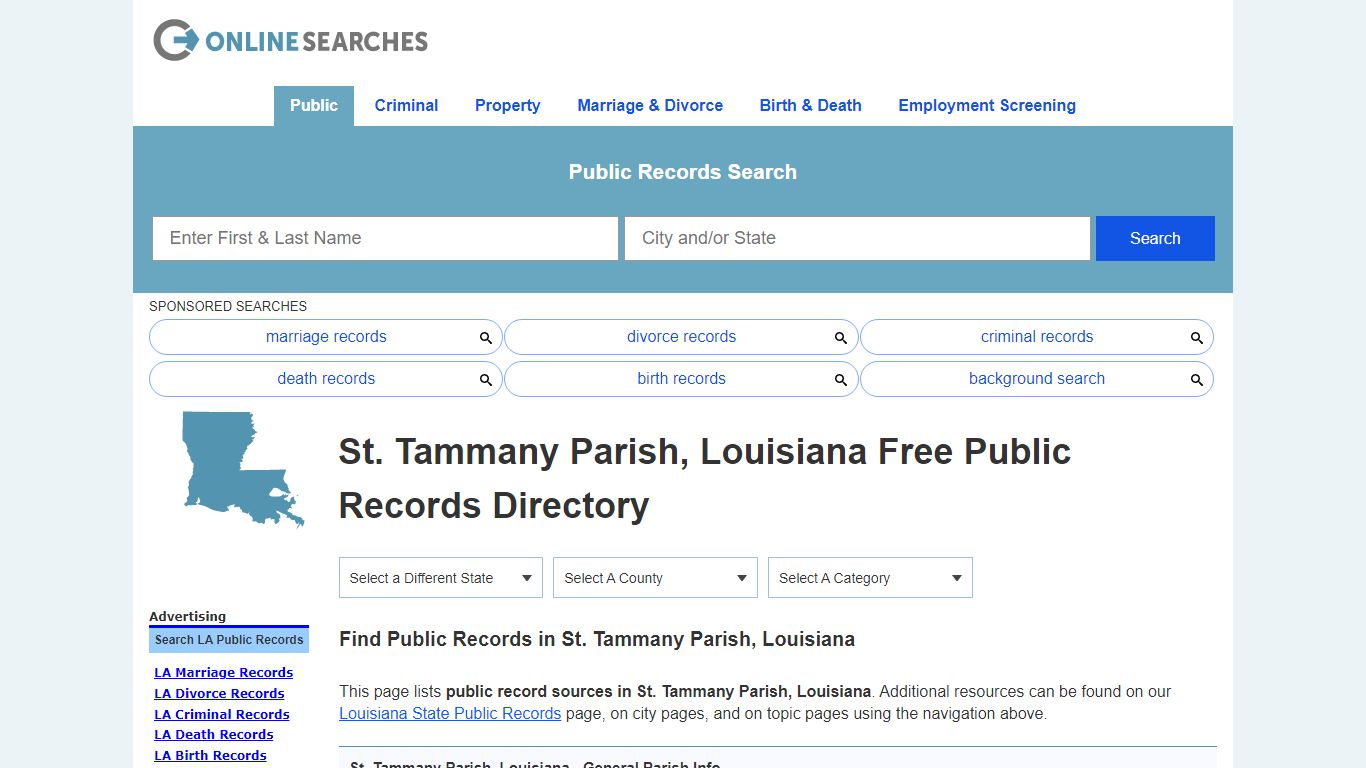 St. Tammany Parish, Louisiana Public Records Directory